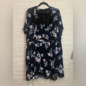Torrid Floral Print Chiffon Skater Dress